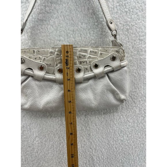 Pietro Alessandro Womens Shoulder Bag White Crocodile Skin Detachable Strap S - Picture 8 of 10